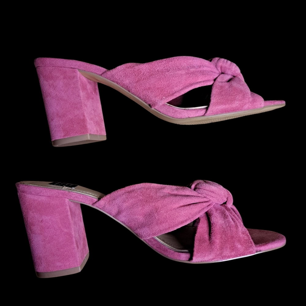 WHITE HOUSE BLACK MARKET Pink Heeled Sandal Mules 8.5